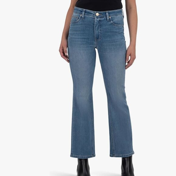 KUT from the Kloth Kelsey High Rise Fab Ab Ankle Flare Regular Hem - size 8 - Picture 4 of 5